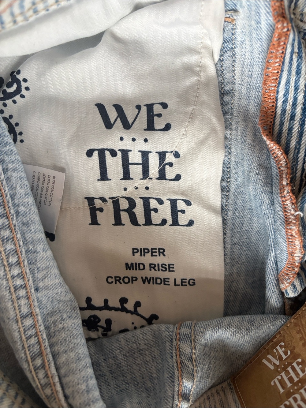 We The Free Women's Relaxed Wide-Leg Stripe Jeans - Light Blue - Picture 6 of 7